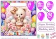 Age 3 Birthday bear card front 4