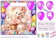 Age 4 Birthday bear card front 1