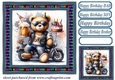 Biker bear Birthday card front 4