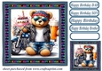 Biker bear Birthday card front 6