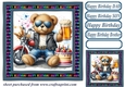 Biker bear Birthday card front 9