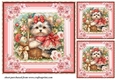3 Floral Yorkie card front/toppers 3