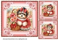 3 Floral Yorkie card front/toppers 6