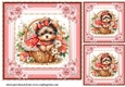 3 Floral Yorkie card front/toppers 7