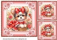 3 Floral Yorkie card front/toppers 8