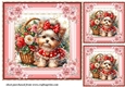 3 Floral Yorkie card front/toppers 9
