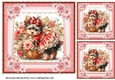 3 Floral Yorkie card front/toppers 10