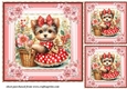 3 Floral Yorkie card front/toppers 13