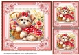 3 Floral Yorkie card front/toppers 14