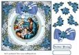 Christmas Religious stained glass card front 2