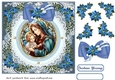 Christmas Religious stained glass card front 5