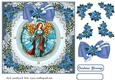 Christmas Religious stained glass card front 6