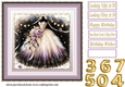 Birthday ballgown card front 5