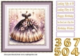 Birthday ballgown card front 8