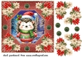Red Christmas hedgehog card front 3