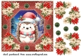 Red Christmas hedgehog card front 4