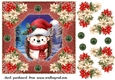 Red Christmas hedgehog card front 5