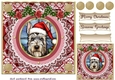 Christmas stained glass Scottish terrier card front 2