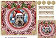 Christmas stained glass Scottish terrier card front 4