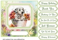 Floral puppy in basket card front 4