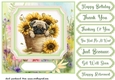 Floral puppy in basket card front 7