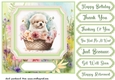 Floral puppy in basket card front 8
