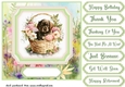Floral puppy in basket card front 9