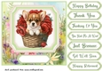 Floral puppy in basket card front 13