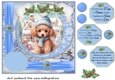 Winter scene pup card front 18
