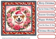 Floral Christmas pup card front 3