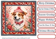 Floral Christmas pup card front 5