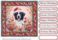 Floral Christmas pup card front 7