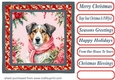 Floral Christmas pup card front 8