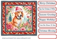 Floral Christmas pup card front 11