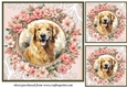 3 Floral frame Retriever card fronts/toppers 2