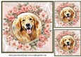3 Floral frame Retriever card fronts/toppers 3