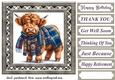 Tartan Highland cow card front 2