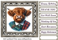 Tartan Highland cow card front 3