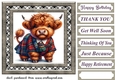 Tartan Highland cow card front 6
