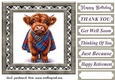 Tartan Highland cow card front 10