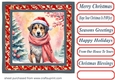 Floral Christmas pup card front 13