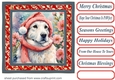 Floral Christmas pup card front 14