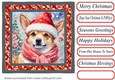 Floral Christmas pup card front 15