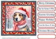 Floral Christmas pup card front 16