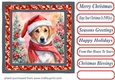 Floral Christmas pup card front 17