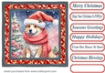 Floral Christmas pup card front 19