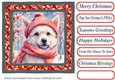 Floral Christmas pup card front 20