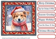 Floral Christmas pup card front 22