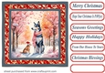 Floral Christmas pup card front 24