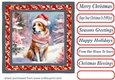 Floral Christmas pup card front 28